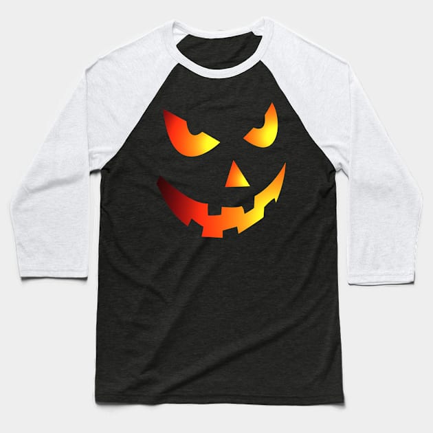 Halloween pumpkin smile Baseball T-Shirt by CM